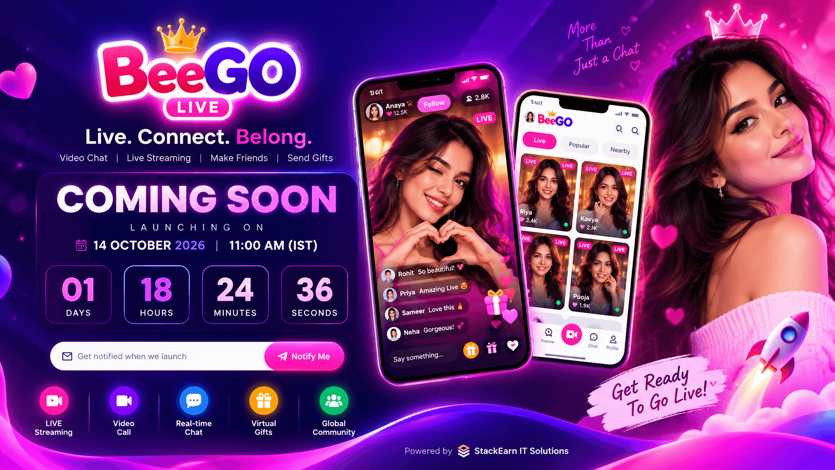 BeeGo Live — Coming Soon. Launching 14 October 2026 at 11:00 AM IST.
